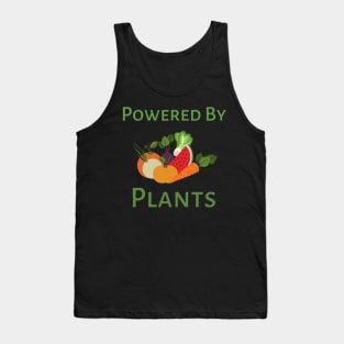 Powered By Plants - black background Tank Top